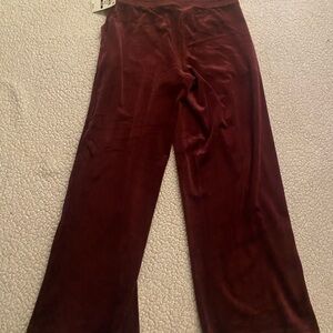 Style & Co. Burgundy Wide-Leg Velvet Cropped Pants